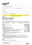 2023 AQA GCSE PSYCHOLOGY 8182&sol;1 Paper 1 Cognition and Behaviour Question Paper & Mark scheme &lpar;Merged&rpar; June 2023 &lbrack;VERIFIED