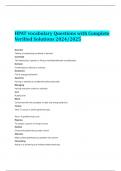 HPAT vocabulary Questions with Complete Verified Solutions 2024/2025