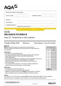 2023 AQA GCSE RELIGIOUS STUDIES B 8063&sol;2Y Paper 2Y Perspectives on faith &lpar;Judaism&rpar; Question Paper & Mark scheme &lpar;Merged&rpar; June 2023 &lbrack;VERIFIED&rsqb; GCSE