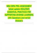 WGU D096 PRE-ASSESSMENT latest update 2024/2025 ESSENTIAL PRACTICES FOR SUPPORTING DIVERSE LEARNERS with Questions and veried Answers