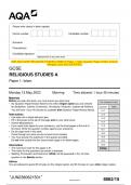 2023 AQA GCSE RELIGIOUS STUDIES A 8062&sol;15 Paper 1&colon; Islam Question Paper & Mark scheme &lpar;Merged&rpar; June 2023 &lbrack;VERIFIED&rsqb;