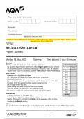 2023 AQA GCSE RELIGIOUS STUDIES A 8062&sol;17 Paper 1&colon; Sikhism Question Paper & Mark scheme &lpar;Merged&rpar; June 2023 &lbrack;VERIFIED&rsqb; GCSE