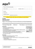 2023 AQA GCSE SOCIOLOGY 8192&sol;2 Paper 2 The Sociology of Crime and Deviance and Social Stratification Question Paper & Mark scheme &lpar;Merged&rpar; June 2023 &lbrack;VERIFIED&rsqb;