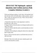 HESI EXIT 700 Nightingale  updated Questions And Verified Answers With Complete Solutions&vert; Graded A