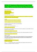 NFPA 70 National Electrical Code Exam With 100&percnt; Correct And Verified Answers 