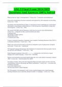 ASL 5 Final Exam 2024&sol;2025  Questions And Answers 100&percnt; Solved 