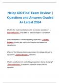 Neiep 600 Final Exam Review | Questions and Answers Graded A+ Latest 2024