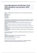 Case Management Certification Test 2024 Questions and Answers 100&percnt; Verified