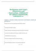Beckmann and Ling's Obstetrics and Gynecology /Edition 8/ 8th edition TESTBANK GRADED A+