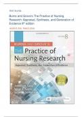 TEST BANK&colon; Burns and Grove's The Practice of Nursing Research&colon; Appraisal&comma; Synthesis&comma; and Generation of Evidence 8th edition Jennifer R&period; Gray &comma; Susan K&period; Grove latest edition