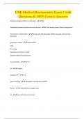 UNE Medical Biochemistry Exam 1 with Questions & 100&percnt; Correct Answers