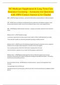 NC Medicare Supplement & Long Term Care Insurance Licensing - Acronyms test Questions with 100% Correct Answer s| A+ Graded