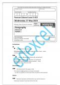 Edexcel A Level Geography Question Paper 1 June 2023