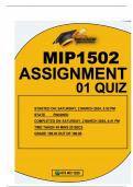 MIP1502 ASSIGNMENT01-QUIZ 2024 25 WELL ANSWERED MCQ