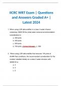 IICRC WRT Exam | Questions and Answers Graded A+ | Latest 2024