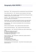 Geography AQA PAPER 1 Exam Question and Answers