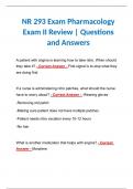 NR 293 Exam Pharmacology Exam II Review | Questions and Answers