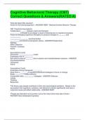 Cognitive Behavioral Therapy &lpar;CBT&rpar; Correct Questions & Answers&lpar;RATED A&rpar;
