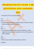 PHARMACOLOGY EXAM 4 200 QUESTIONS AND ANSWERS 2024 PHARMACOLOGY EXAM 4 200 QUESTIONS AND ANSWERS 2024