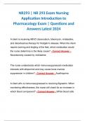 Nr293 | NR 293 | Nursing Application Introduction to Pharmacology Exam | Latest 2024 | Chamberlain