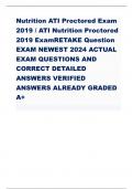 ATI Nutrition Proctored Exam / NGN ATI Nutrition Proctored Exam EXAM NEWEST 2024 ACTUAL EXAM QUESTIONS AND CORRECT DETAILED ANSWERS VERIFIED ANSWERS ALREADY GRADED A  