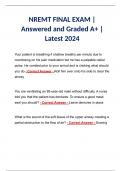 NREMT FINAL EXAM | Answered and Graded A+ | Latest 2024