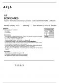 A Q A AS ECONOMICS Paper 2 The National Economy in a Global Context QUESTION PAPER AND MARK SCHEME JUNE 2023