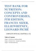 TEST BANK FOR NUTRITION CONCEPTS AND CONTROVERSIES&comma; 5TH EDITION&comma; FRANCES SIZER&comma; ELLIEWHITNEY&comma; LEONARD PICH&Eacute;