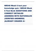 NR546 Week 6 test your knowledge quiz / NR546 Week 6 Test Bank QUESTIONS AND CORRECT DETAILED ANSWERS WITH RATIONALES (VERIFIED ANSWERS) |ALREADY GRADED A