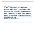 TEAS 7 English and Language Usage / ACTUAL TEAS 7 ENGLISH AND LANGUAGE USAGE EXAM QUESTIONS WITH ANSWERS 100% CORRECT QUESTIONS AND CORRECT DETAILED ANSWERS (VERIFIED ANSWERS) |ALREADY GRADED A+