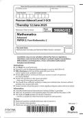 A-LEVEL EDEXCEL PURE MATHEMATICS PAPER 2 JUNE 2025 9MA0&sol;02 QUESTION PAPER