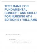 TEST BANK FOR FUNDAMENTAL CONCEPT AND SKILLS FOR NURSING 6TH EDITION BY WILLIAMS.
