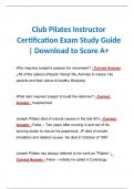 Club Pilates Instructor Certification Exam Study Guide | Download to Score A+