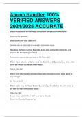 BEST ANSWERS Ammo Handler 100&percnt;  VERIFIED ANSWERS  2024&sol;2025 ACCURATE