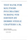 TEST BANK FOR KELTNERS PSYCHIATRIC NURSING 9TH EDITION BY DEBBIE STEELE CHAPTERS 1-36.