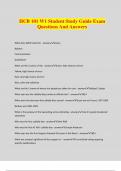 HCB 101 W1 Student Study Guide Exam Questions And Answers