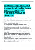 Leaders Safety Course and Occupational Health Course &lpar;LSC&rpar; U&period;S Army 100&percnt;  VERIFIED ANSWERS  2024&sol;2025