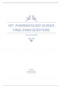 VET PHARMACOLOGY SCIENCE FINAL EXAM QUESTIONS