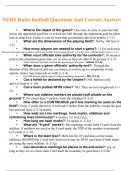 NFHS Rules football Questions With 100% Accurate AND Correct Answers!