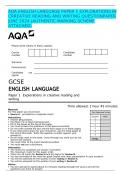 AQA ENGLISH LANGUAGE PAPER 1 EXPLORATIONS IN CRREATIVE READING AND WRITING QUESTIONPAPER JUNE 2024 (AUTHENTIC MARKING SCHEME ATTACHED)