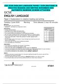 AQA GCSE ENGLISH LANGUAGE PAPER 1 EXPLORATIONS IN CREATIVE READING AND WRITING NOVEMBER 2024 (AUTHENTIC MARKING SCHEME ATTACHED) GCSE