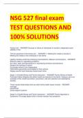 Bundle for NSG 527,552,526,533 and 6435 final exam TEST QUESTIONS AND 100% COTRRECT ANSWERS(REVISED)