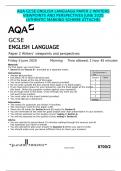 AQA GCSE ENGLISH LANGUAGE EXAM Samples  (AUTHENTIC MARKING SCHEME ATTACHED) GCSE