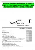 AQA GCSE BIOLOGY FOUNDATION TIER PAPER 8461/1F FINAL EXAMINATION QUESTION PAPER (AUTHENTIC MARKING SCHEME ATTTACHED)