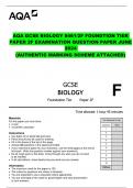  AQA GCSE BIOLOGY 8461/2F FOUNDTION TIER PAPER 2F EXAMINATION QUESTION PAPER JUNE 2024  (AUTHENTIC MARKING SCHEME ATTACHED)