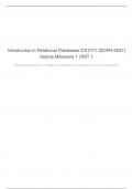 Introduction to Relational Databases CS1011 (SOPH-0047) Sophia Milestone 1 UNIT 1