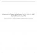 Introduction to Relational Databases CS1011 (SOPH-0047) Sophia Milestone 2 UNIT 2