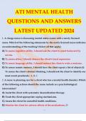 ATI MENTAL HEALTH QUESTIONS AND ANSWERS LATEST UPDATED 2024.