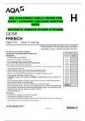 AQA GCSE FRENCH 8658/LH HIGHER TIER PAPER 1 LISTENING JUNE EXAM QUESTION PAPER  (AUTHENTIC MARKING SCHEME ATTACHED)