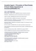 Aceable Agent - Principles of Real Estate II Exam Notes Questions & Answers(GRADED A+)